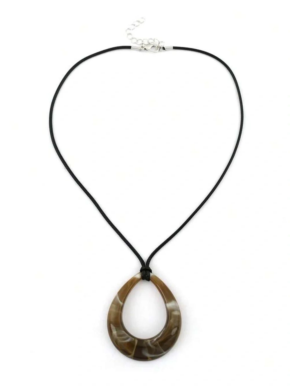 Brown Teardrop Necklace Q1272
